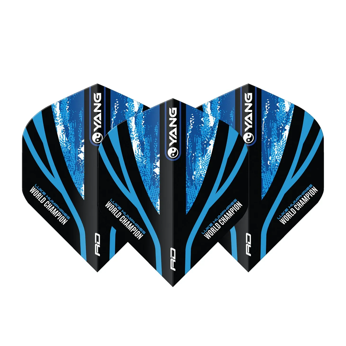 Red Dragon Luke Humphries WC Blue & Gold Yin Yang Standard Extra Thick Dart Flights - Image 3