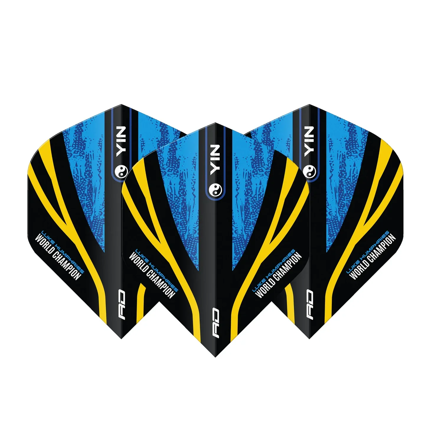 Red Dragon Luke Humphries WC Blue & Gold Yin Yang Standard Extra Thick Dart Flights - Image 4