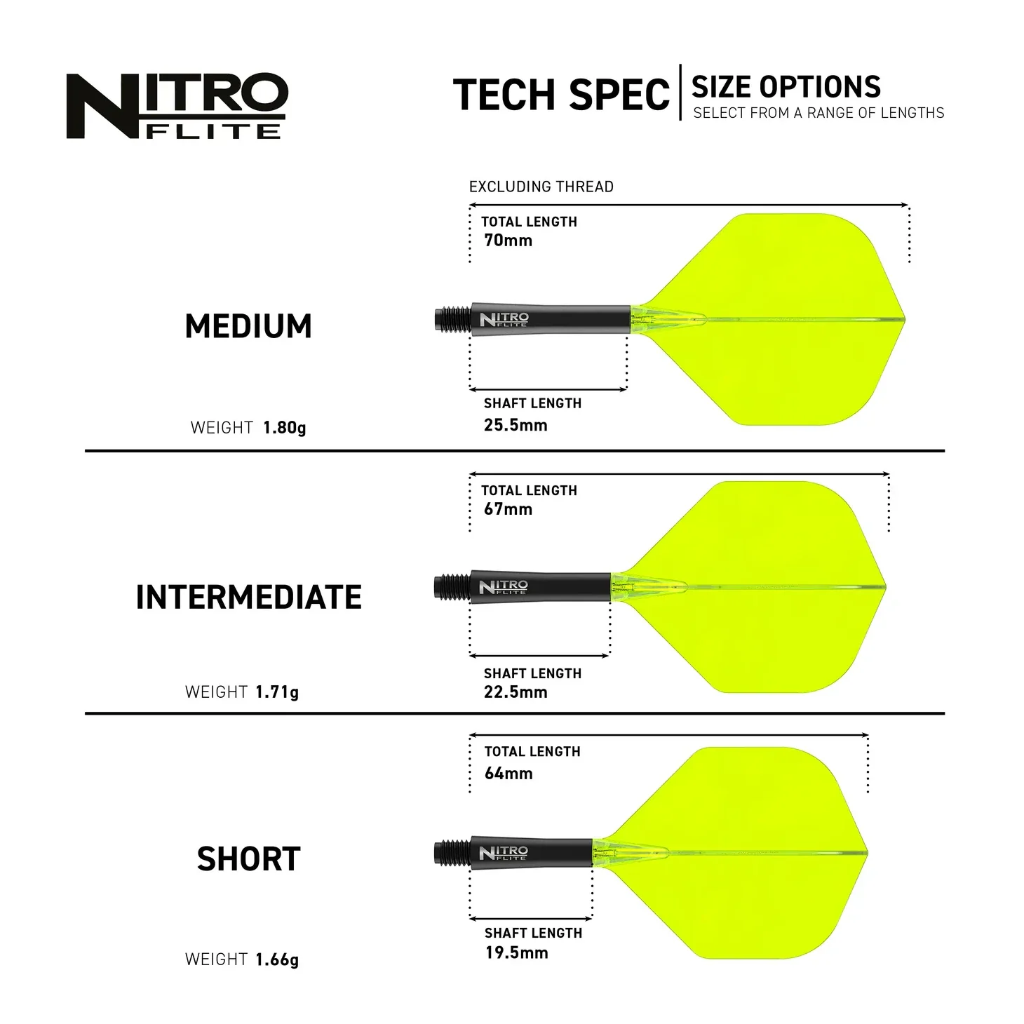 Red Dragon Nitro Flite - Integrated Flight & Shaft Black & Yellow Med #2 - Image 3