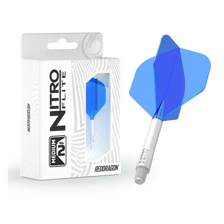 Red Dragon Nitro Flite - Integrated Flight & Shaft White & Blue Med #2