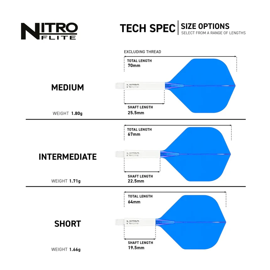 Red Dragon Nitro Flite - Integrated Flight & Shaft White & Blue Inter #2 - Image 3