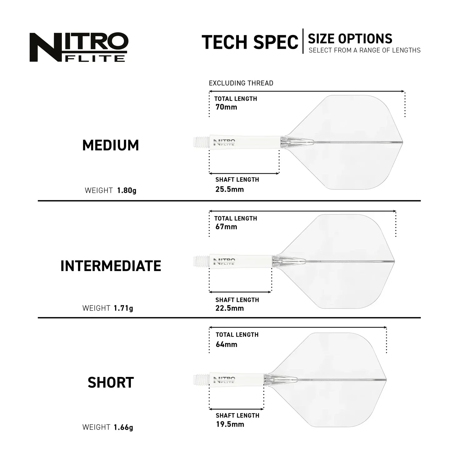 Red Dragon Nitro Flite - Integrated Flight & Shaft White & Clear Inter #2 - Image 3