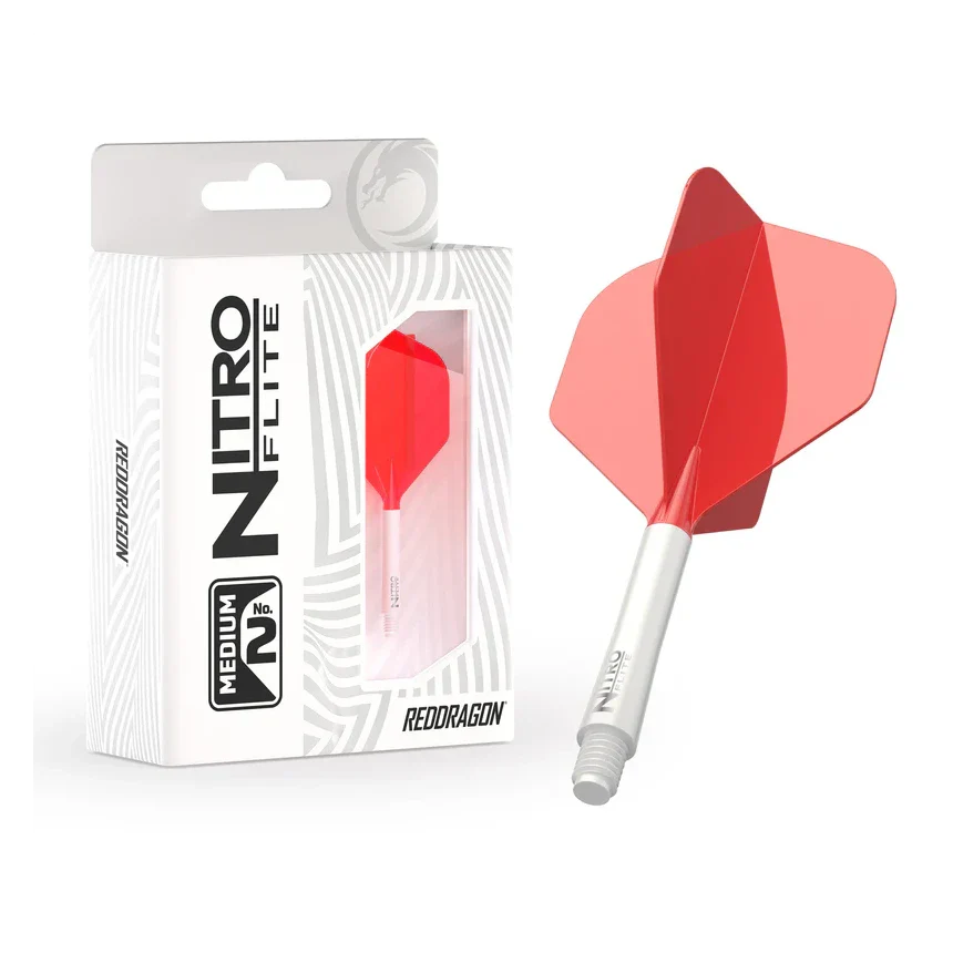 Red Dragon Nitro Flite - Integrated Flight & Shaft White & Red Med #2