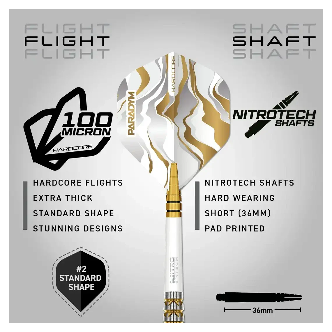 Red Dragon Paradym Torpedo Gold & Silver 90% Tungsten Darts 23 gram - Image 3