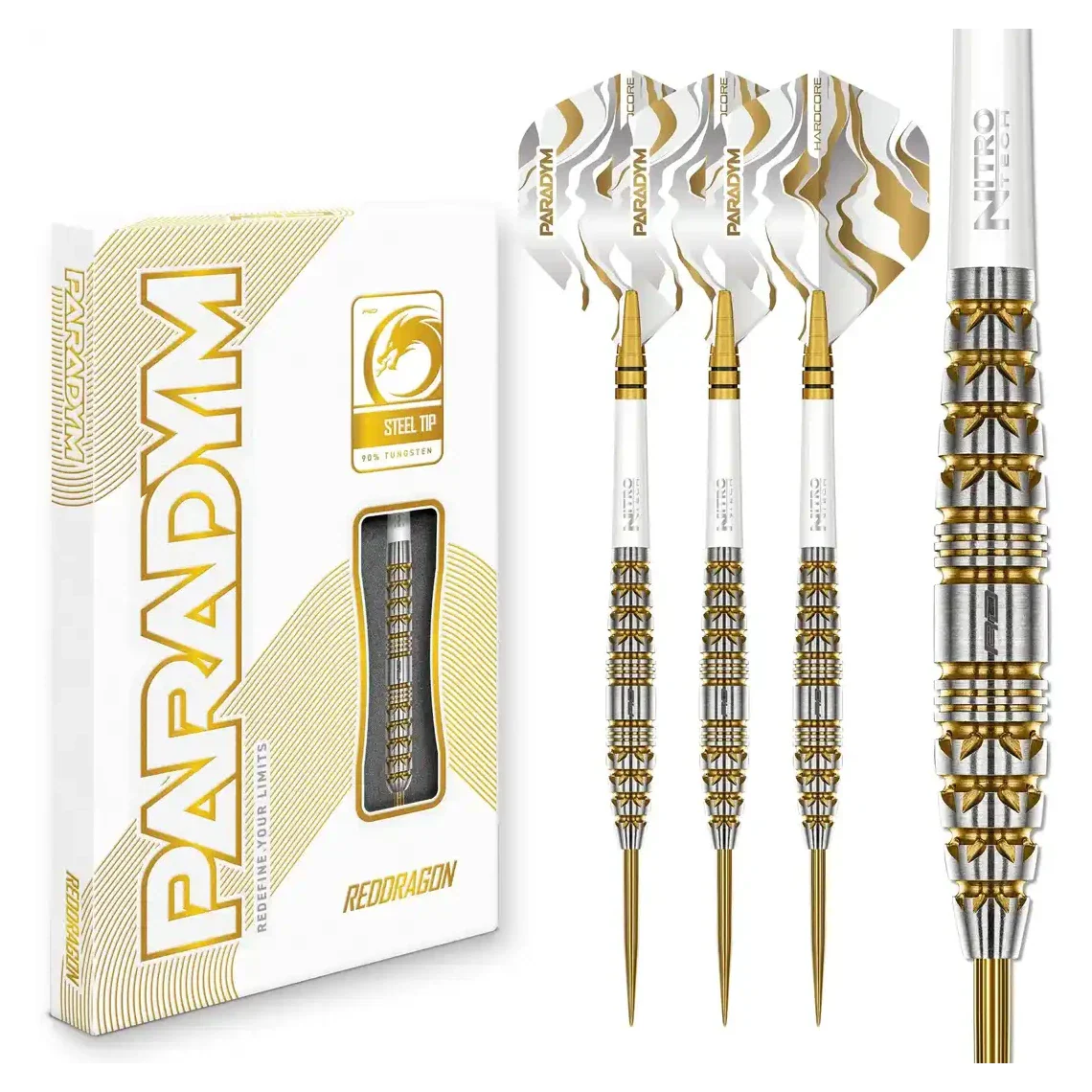 Red Dragon Paradym Torpedo Gold & Silver 90% Tungsten Darts 23 gram - Image 5