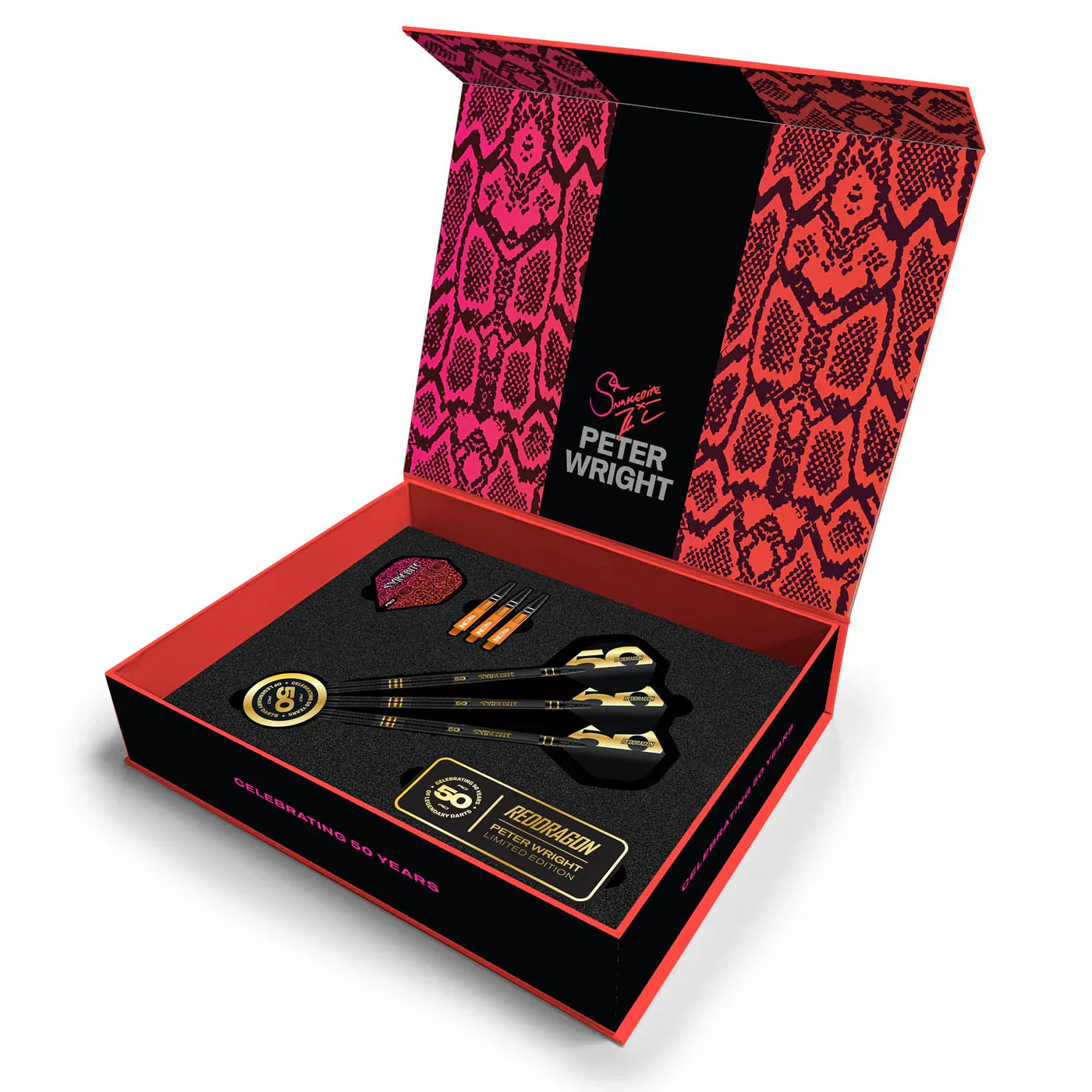 Red Dragon Peter Wright 50 Years Player Edition 90% Tungsten Steel Tip Darts 21 grams - Image 2