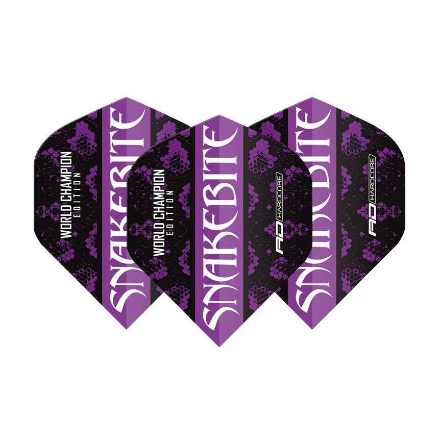 Red Dragon Peter Wright Snakebite WC Edition Black Strike Hardcore Dart Flights - Image 3