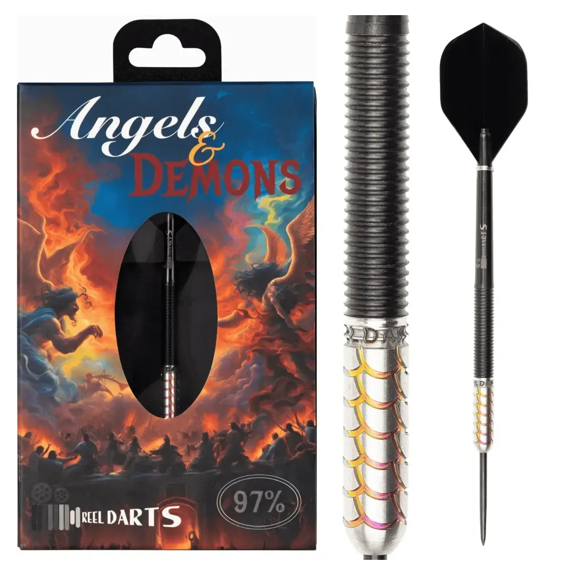 Reel Darts Angels & Demons 97% Tungsten Steel Tip Darts 23g - Image 4
