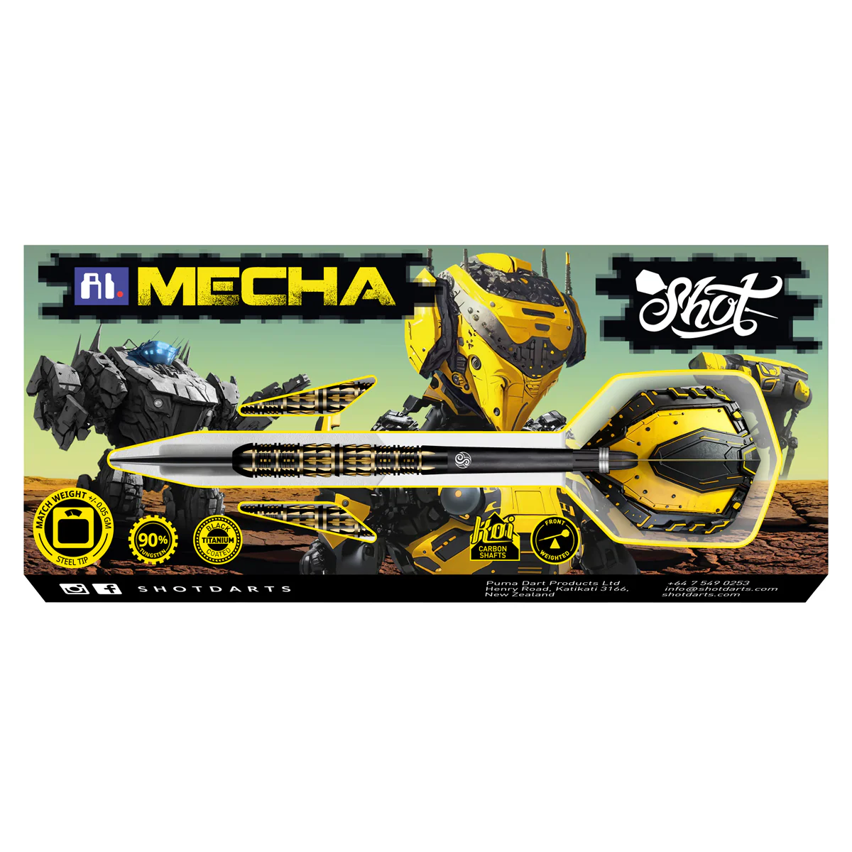 Shot AI Mecha Steel Tip Dart Set 90% Tungsten Barrels 24g - Image 5