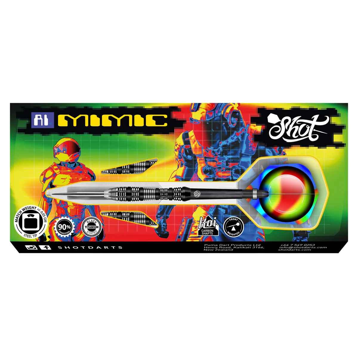 Shot AI Mimic Steel Tip Dart Set 90% Tungsten Barrels 25g - Image 5