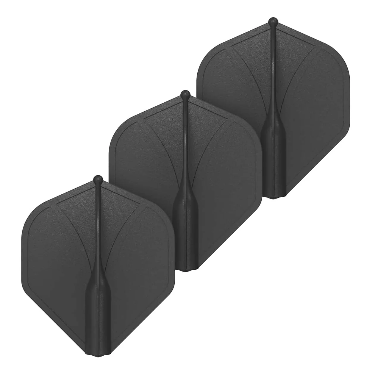 Shot Airfoil Molded Dart Flight Set - Black Standard - Image 4
