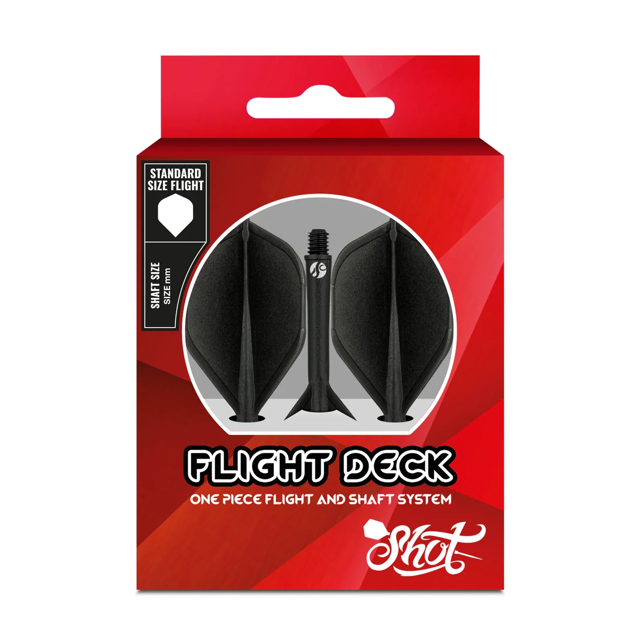 Shot Flight Deck - One Piece Dart Flight and Shaft System Black - Image 3