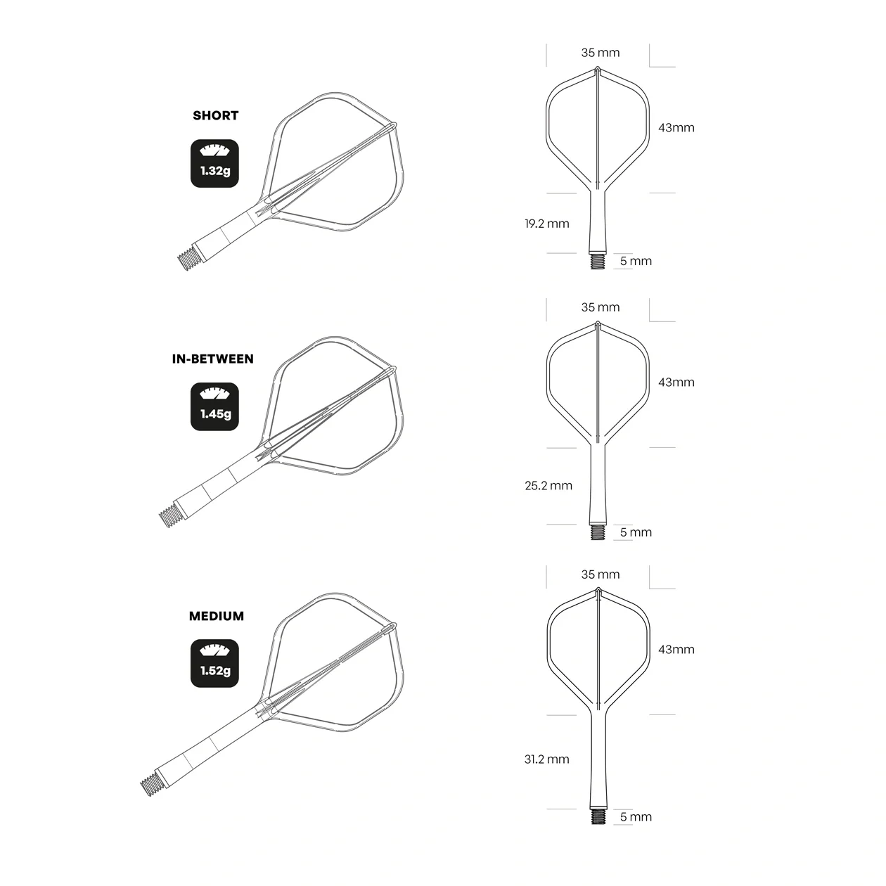 Shot Flight Deck - One Piece Dart Flight and Shaft System Black - Image 5