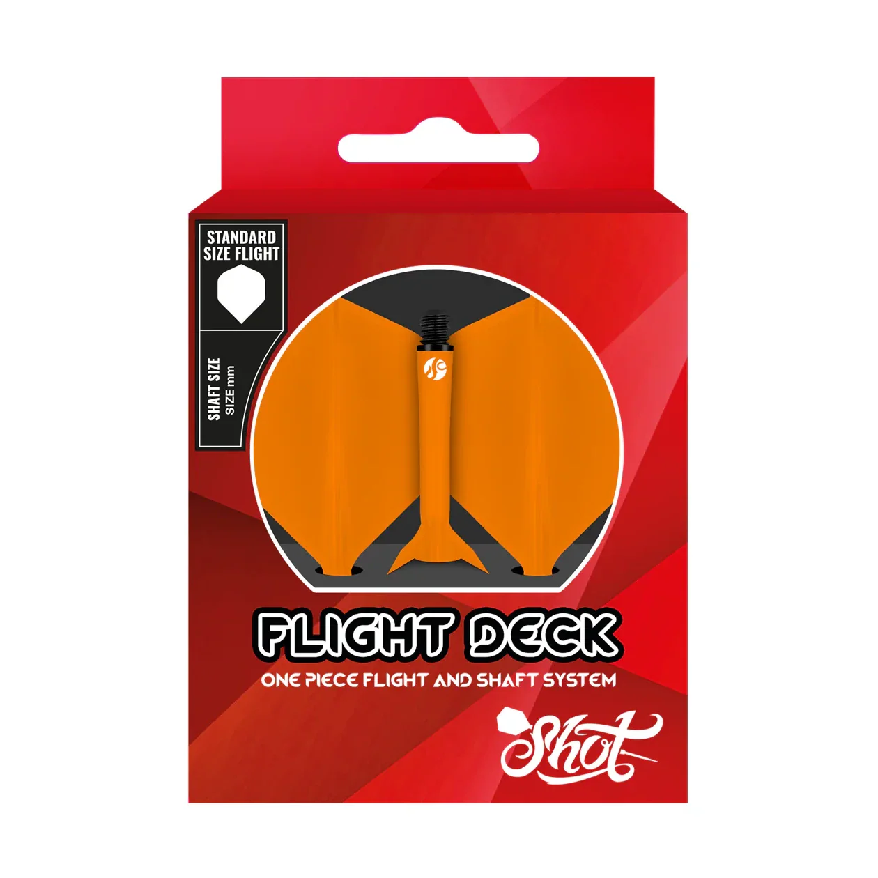 Shot Flight Deck - One Piece Dart Flight and Shaft System Orange - Image 3