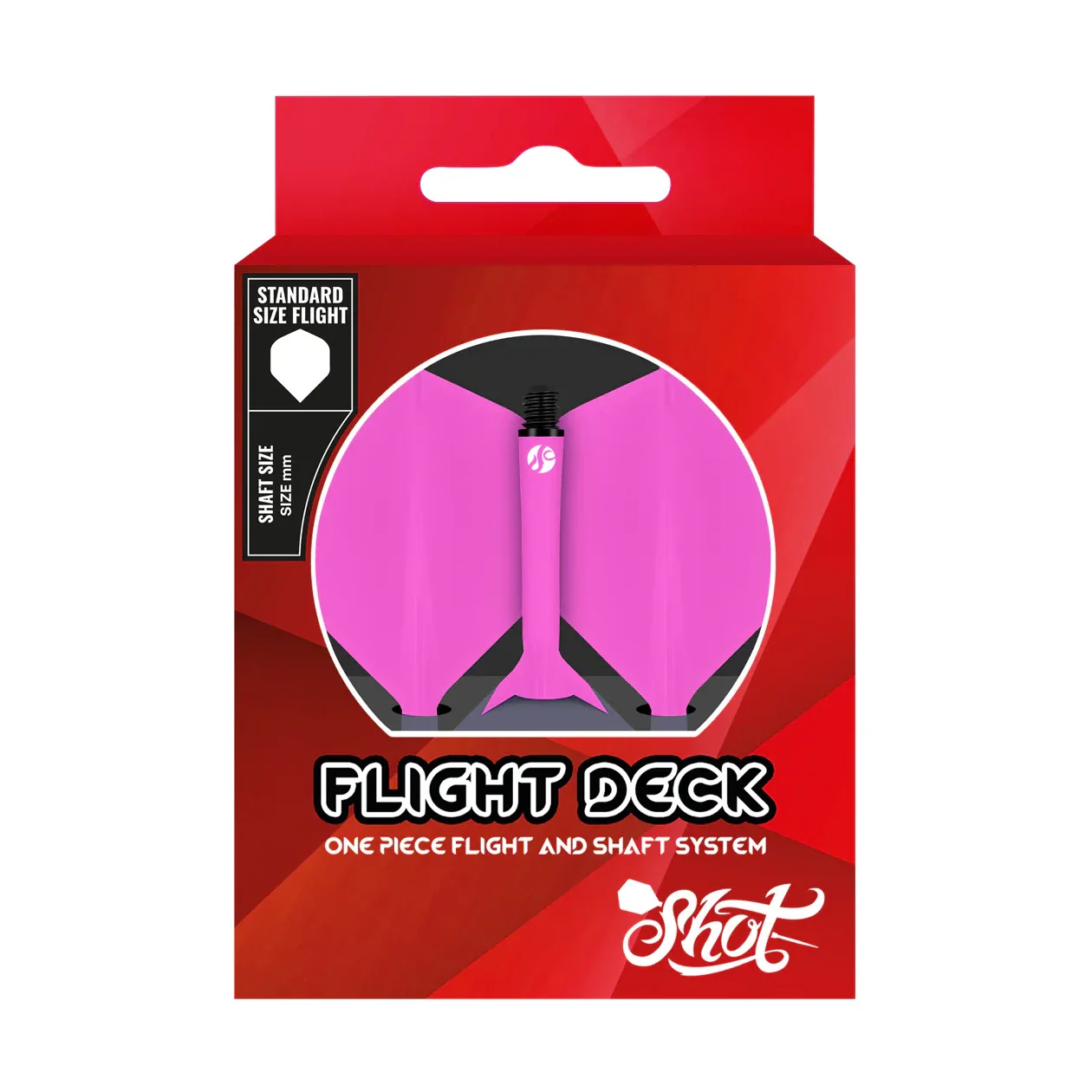 Shot Flight Deck - One Piece Dart Flight and Shaft System Pink - Image 3