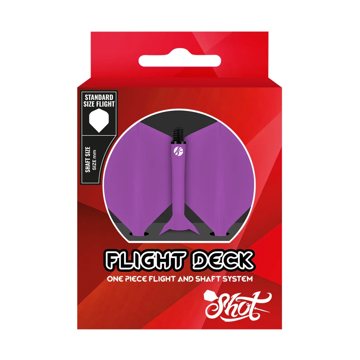 Shot Flight Deck - One Piece Dart Flight and Shaft System Purple - Image 3