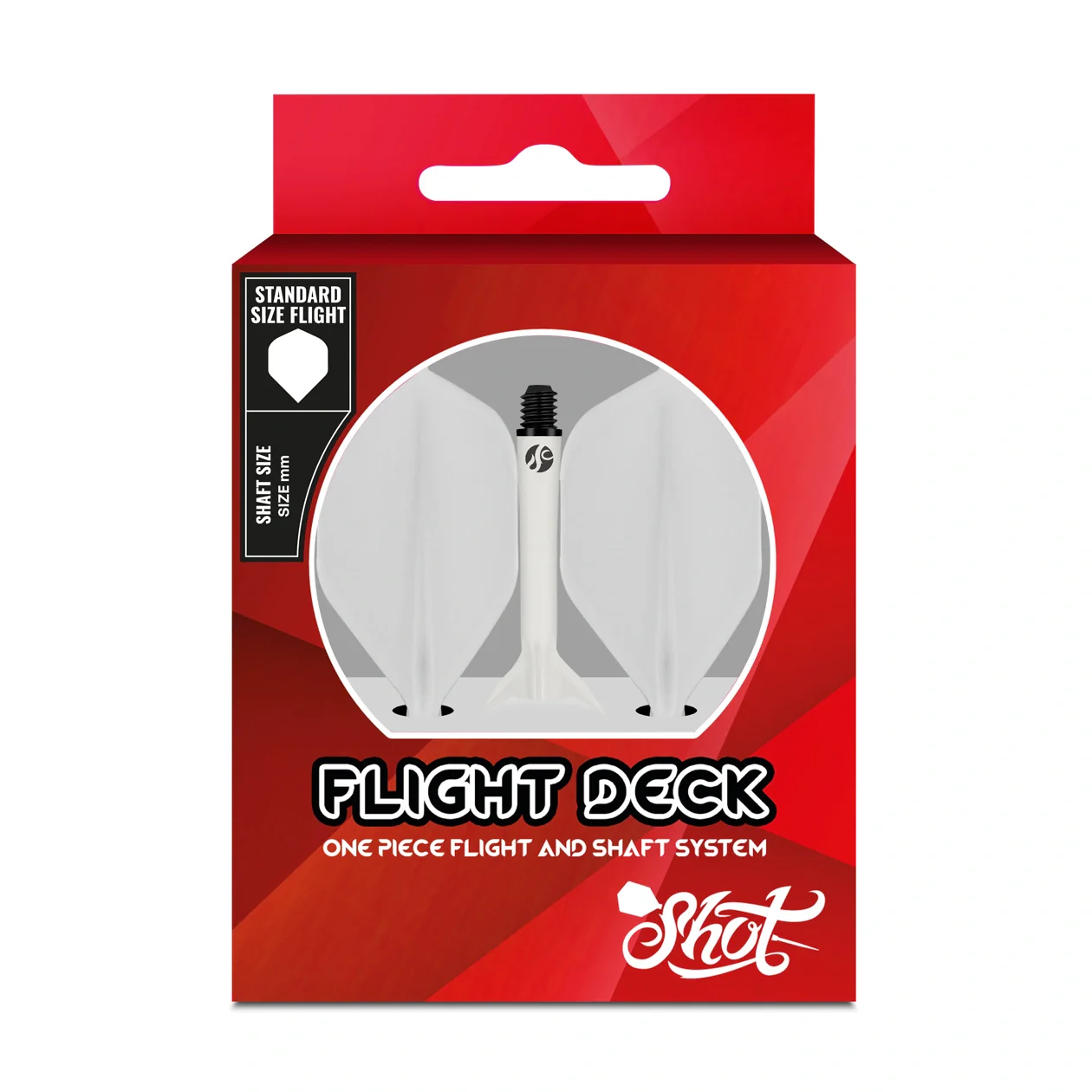 Shot Flight Deck - One Piece Dart Flight and Shaft System White - Image 3