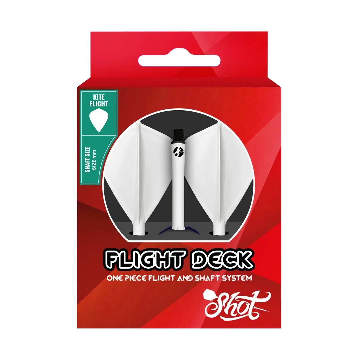 Shot Flight Deck - One Piece Dart Flight and Shaft System | White | Kite - Image 6
