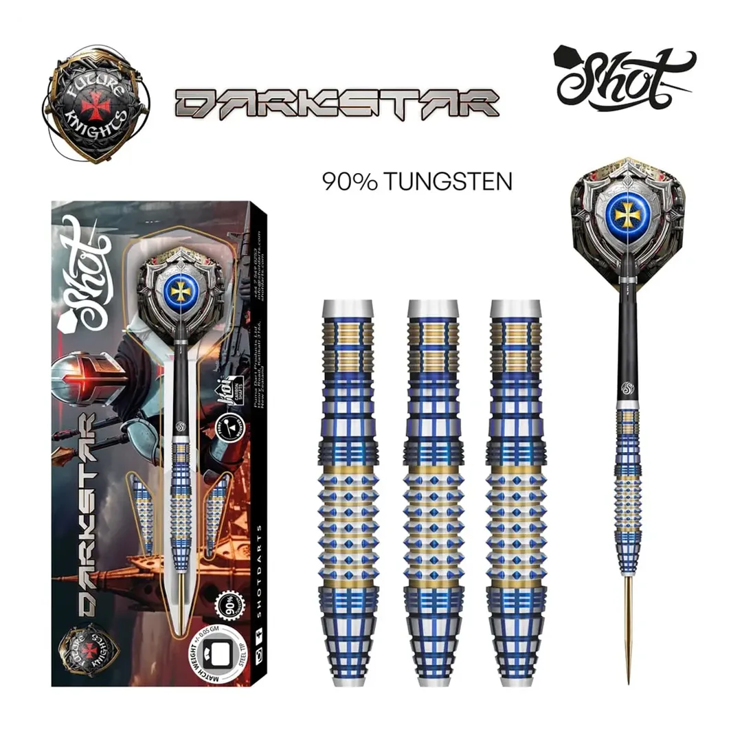Shot Future Knights Darkstar Steel Tip Dart Set - 90% Tungsten - 23g - Image 4