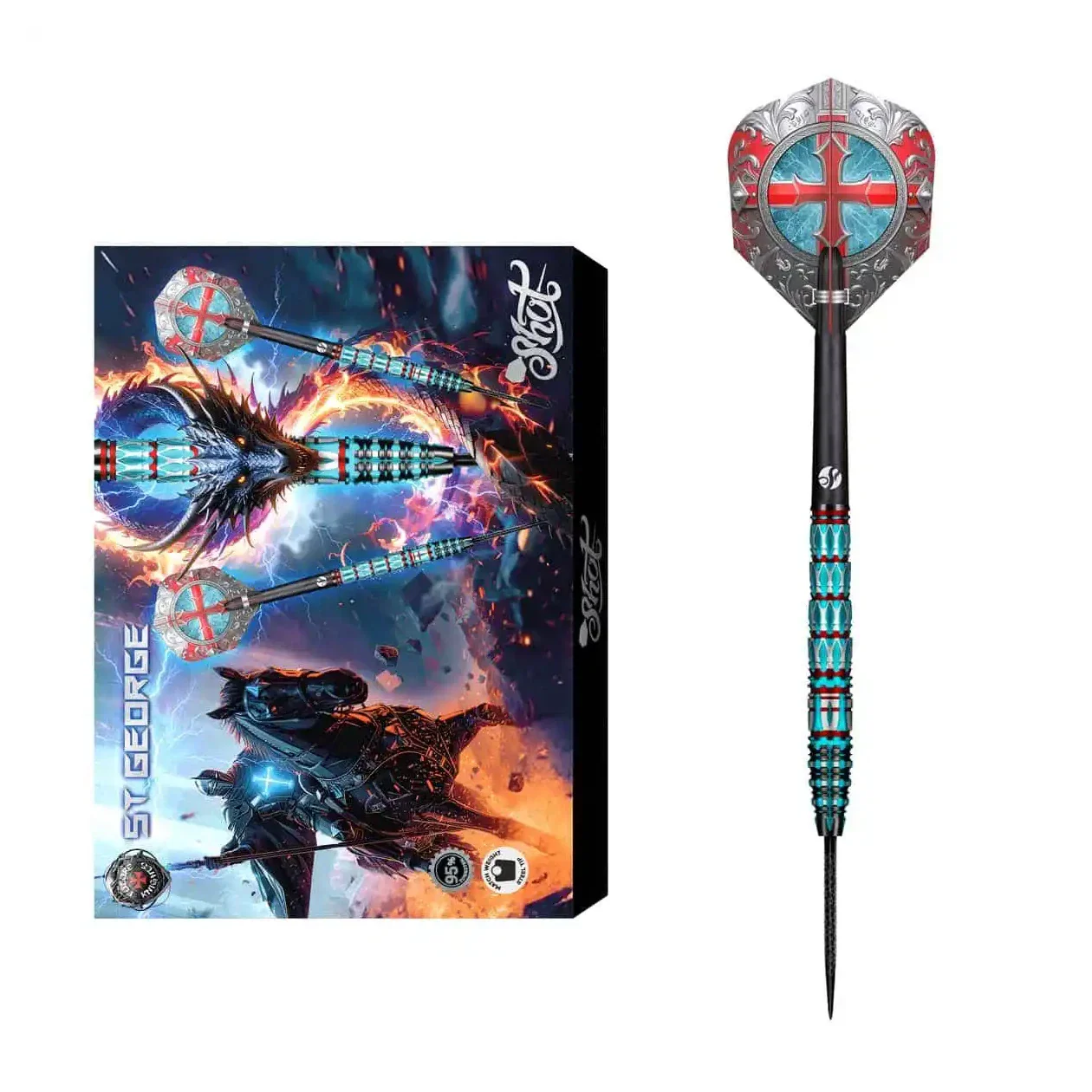 Shot Future Knights St George 95% Tungsten Steel Tip Darts - 23g - Image 5