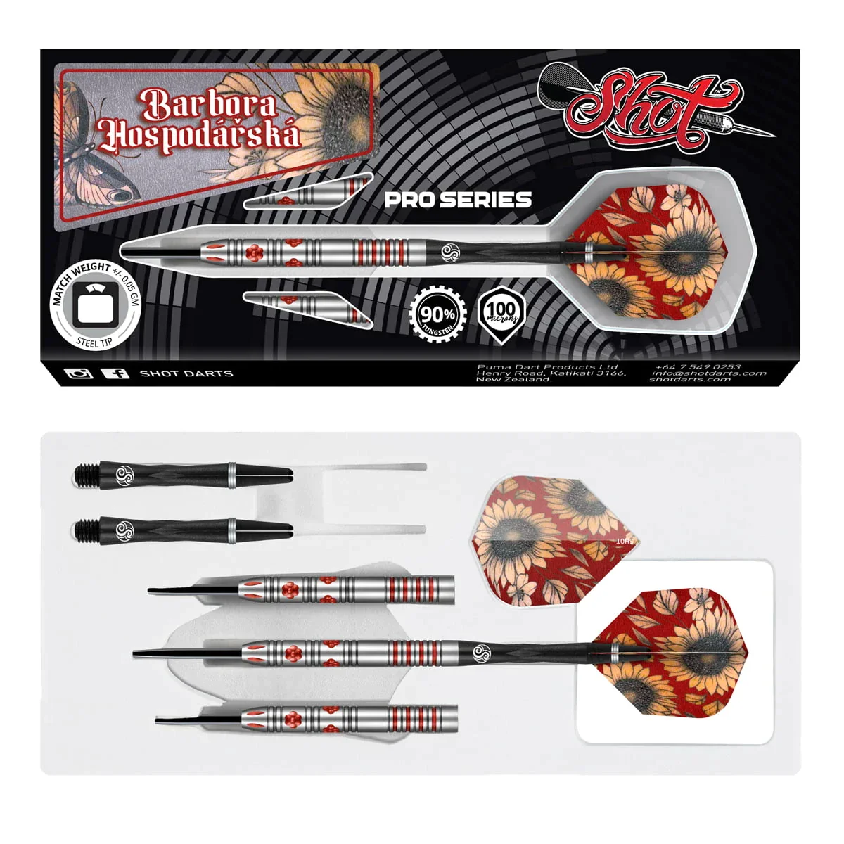 Shot Pro Series Barbora Hospodarska 21g Steel Tip Darts - Image 4