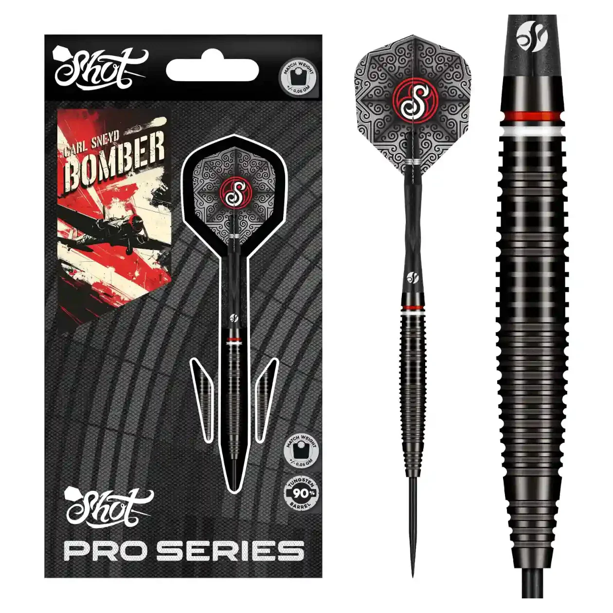 Shot Pro Series Carl Sneyd 90% Tungsten Steel Tip Darts - 23g - Image 5