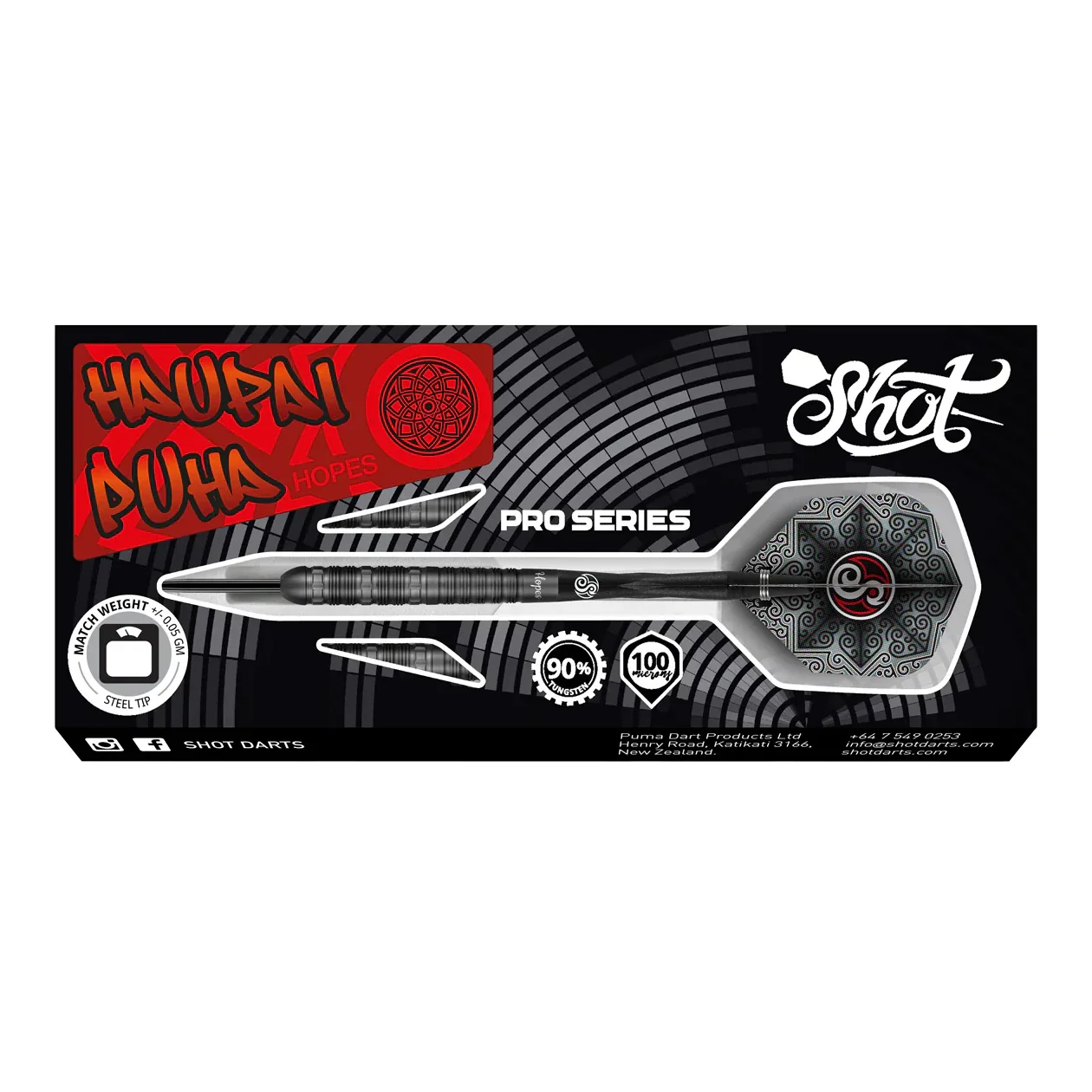Shot Pro Series Haupai Puha 2.0 Steel Tip Dart Set 90% Tungsten 24g - Image 4