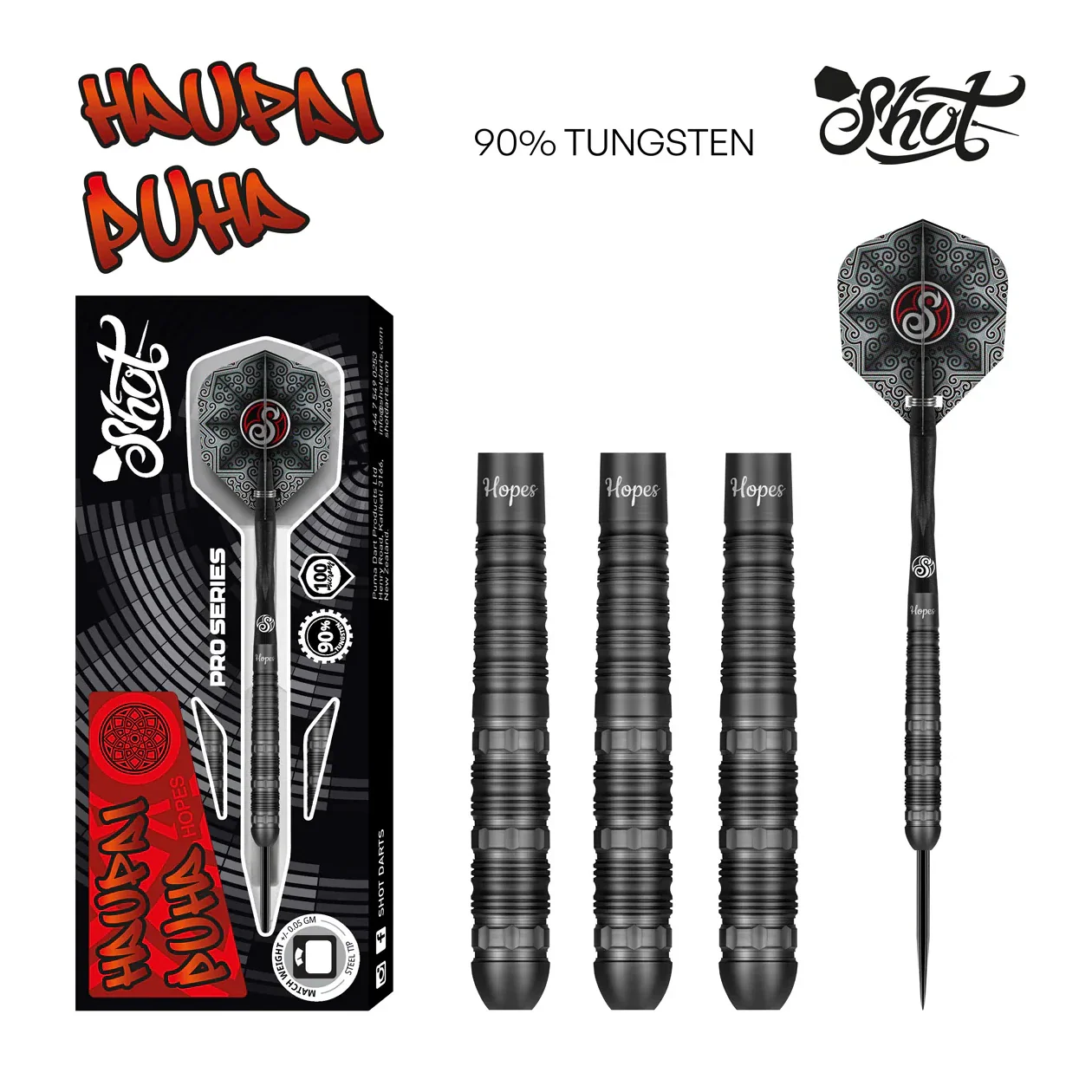 Shot Pro Series Haupai Puha 2.0 Steel Tip Dart Set 90% Tungsten 24g - Image 5