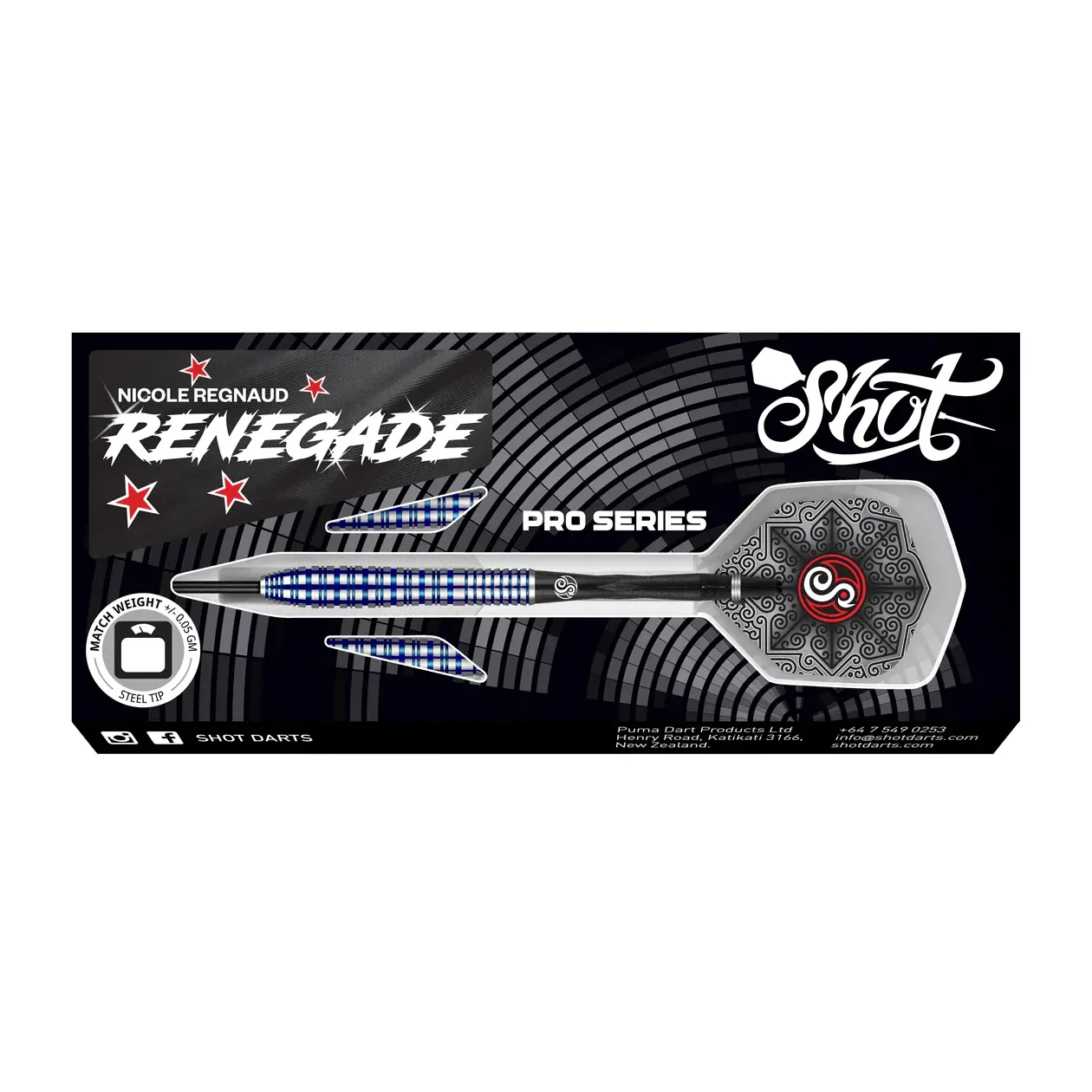 Shot Pro Series Nicole Regnaud Steel Tip Dart Set 90% Tungsten Barrels - 23g - Image 6