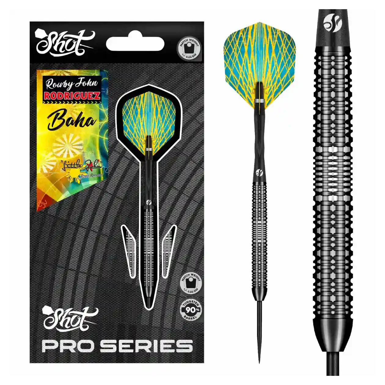 Shot Pro Series Rowby John Rodriguez Baha 90% Tungsten Steel Tip Darts - 25g - Image 6