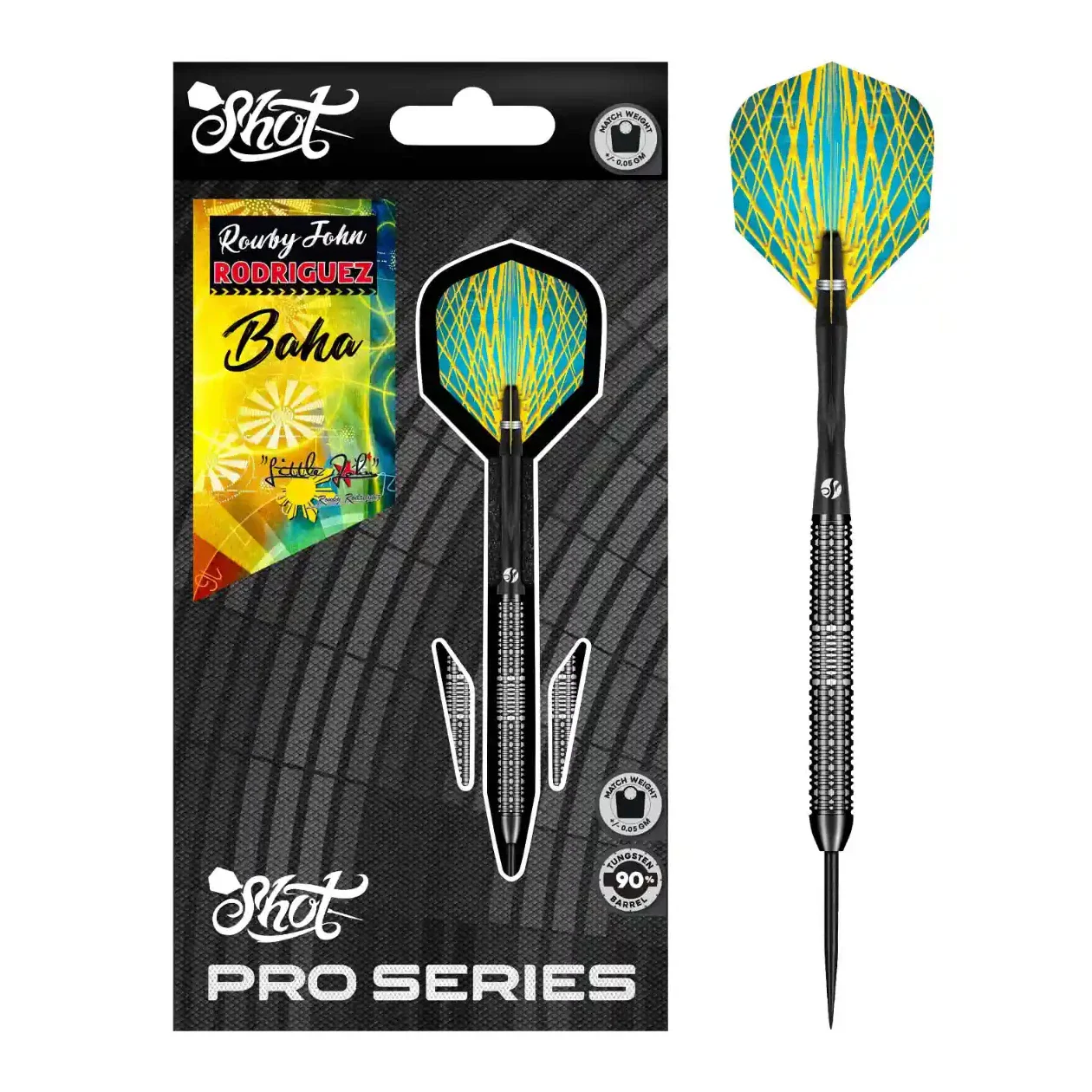 Shot Pro Series Rowby John Rodriguez Baha 90% Tungsten Steel Tip Darts - 25g - Image 7