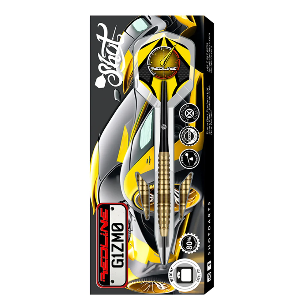 Shot Redline G1ZM0 Steel Tip Darts 80% Tungsten Steel Barrels 25g - Image 3