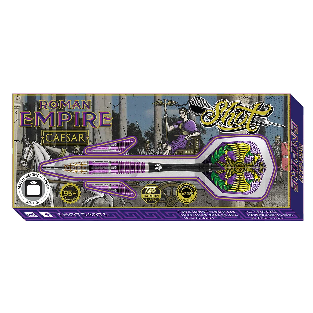 Shot Roman Empire Caesar 23g 95% Tungsten Steel Tip Darts - Image 5