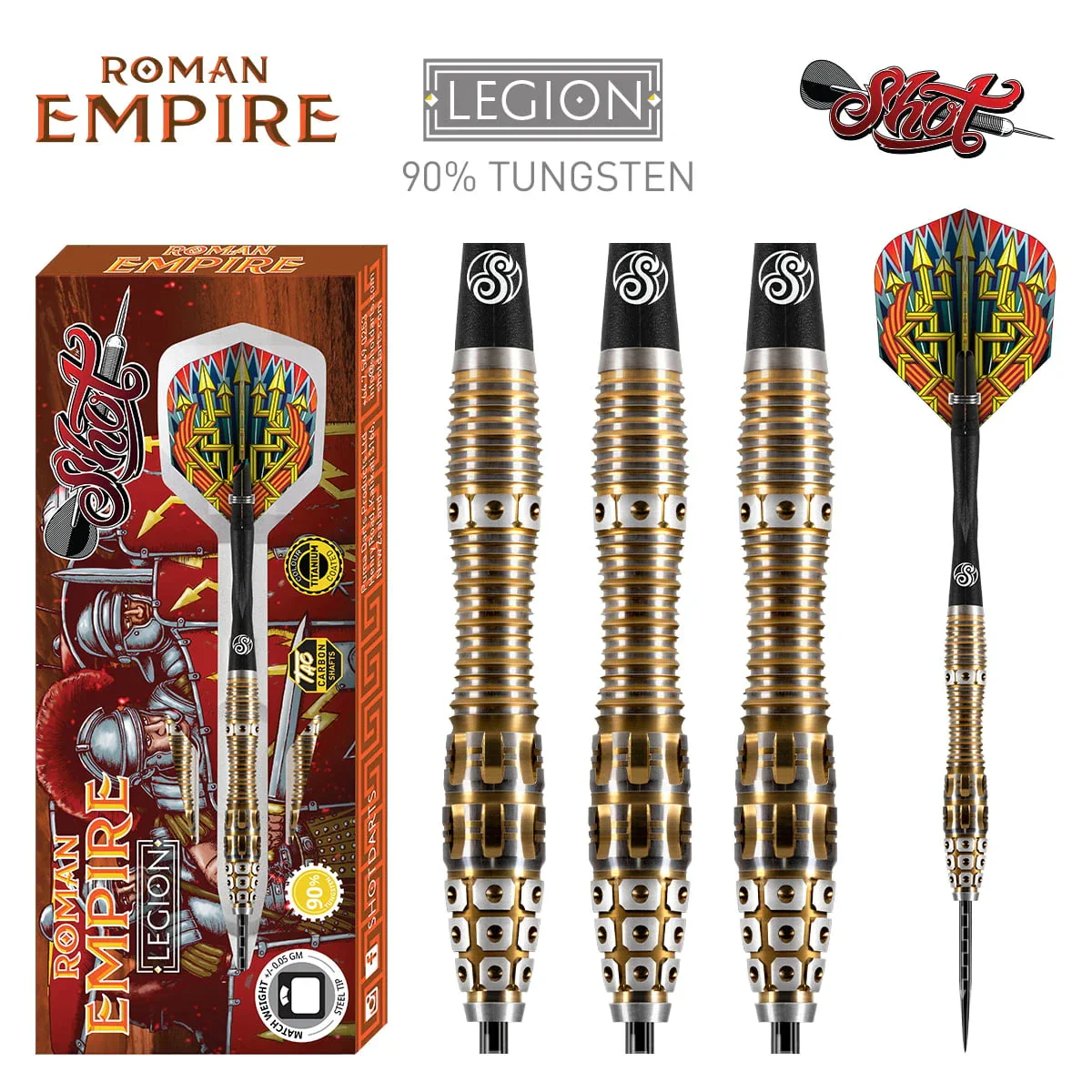 Shot Roman Empire Legion 24g 90% Tungsten Steel Tip Darts - Image 2