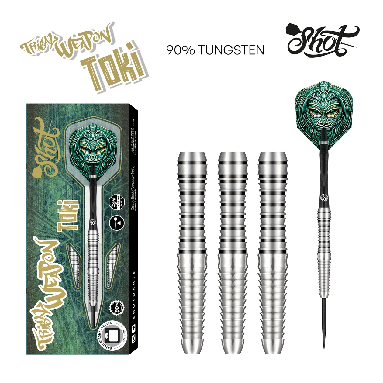 Shot Tribal Weapon Toki Steel Tip Dart Set 90% Tungsten Barrels 24g - Image 5
