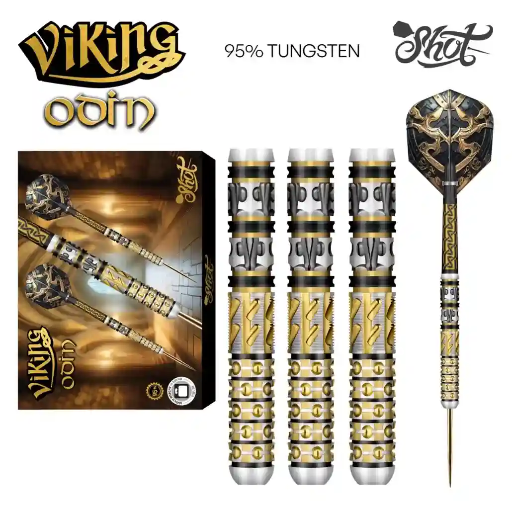 Shot Viking Odin Steel Tip Dart Set 95% Tungsten Barrels 24g - Image 3