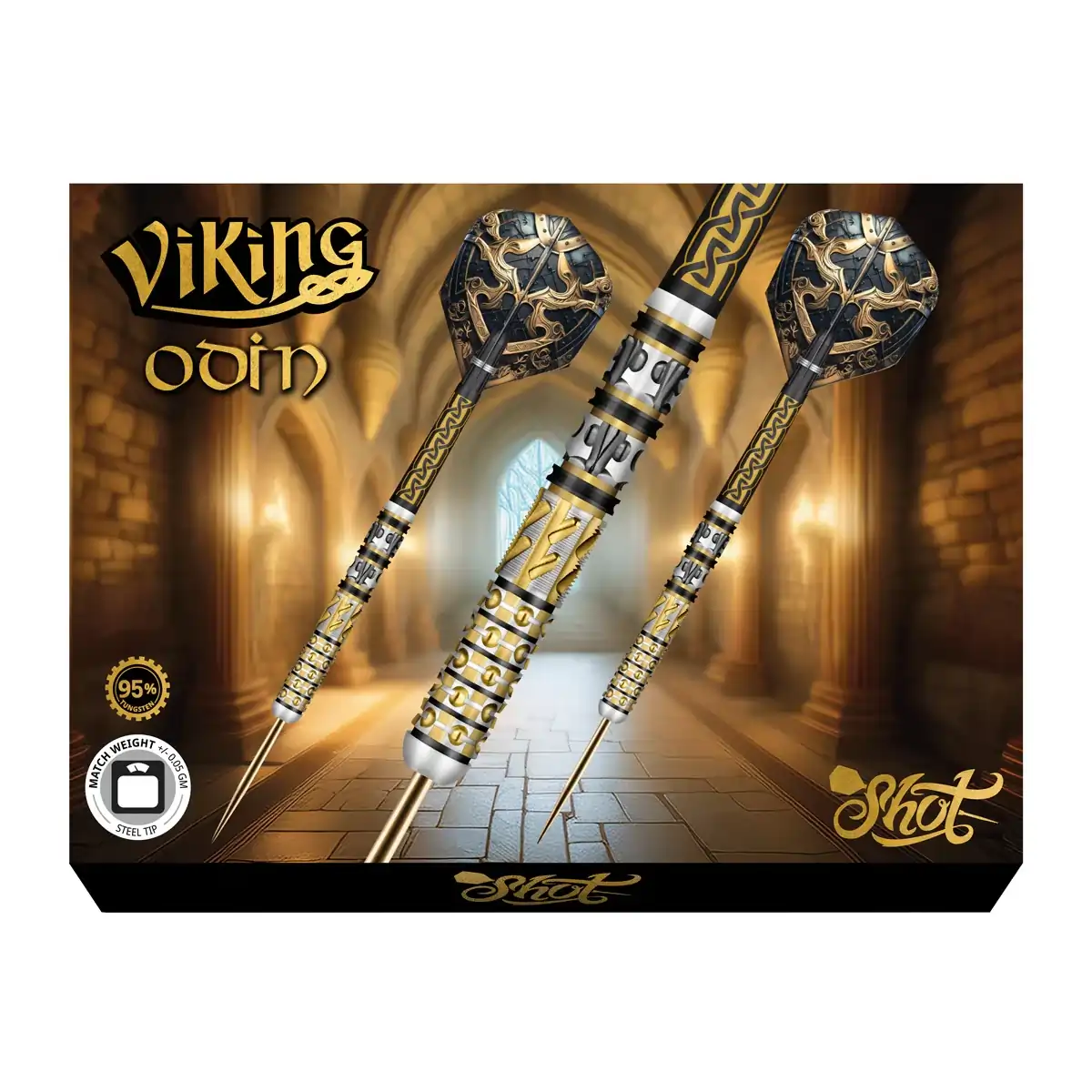 Shot Viking Odin Steel Tip Dart Set 95% Tungsten Barrels 24g - Image 4