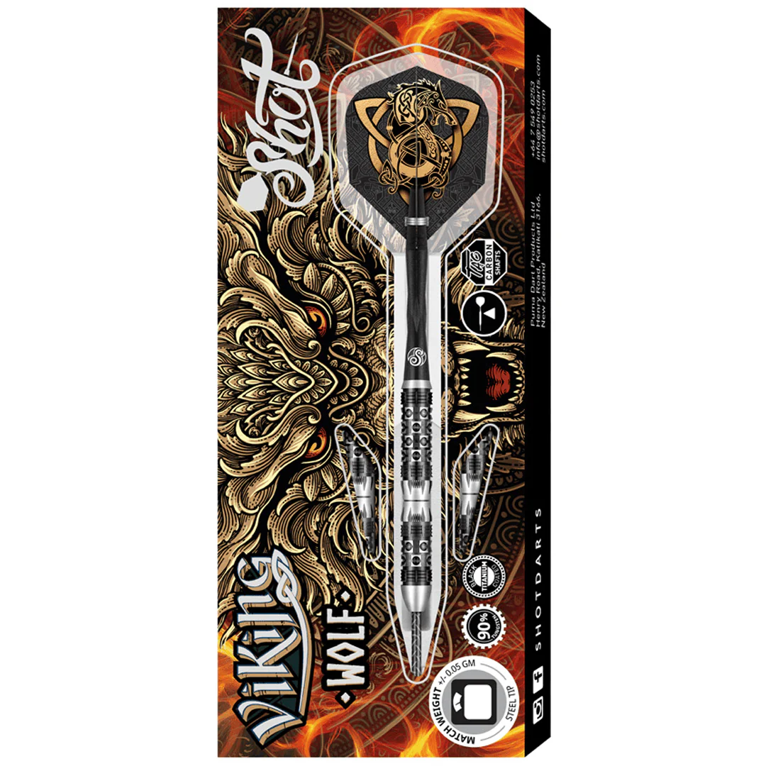 Shot Viking Wolf Steel Tip Dart 90% Tungsten Steel 24g - Image 3