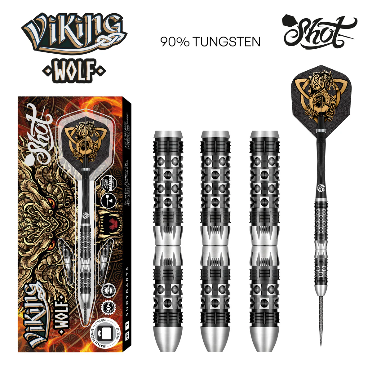 Shot Viking Wolf Steel Tip Dart 90% Tungsten Steel 24g - Image 4