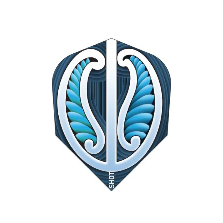 Shot Warrior Dart Flight Set Blue Small Standard - Image 2