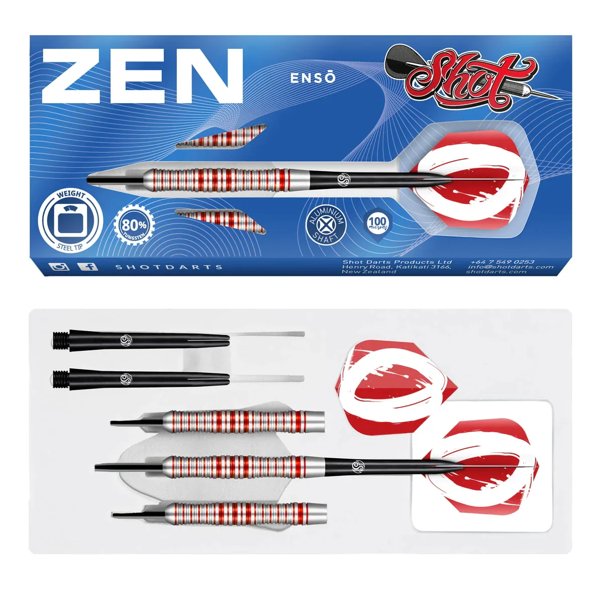Shot Zen Enso 24g 80% Tungsten Steel Tip Darts - Image 3