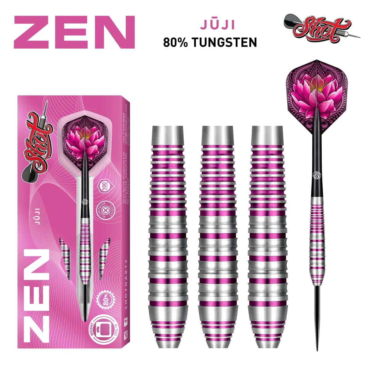 Shot Zen Juji 24g 80% Tungsten Steel Tip Darts - Image 4