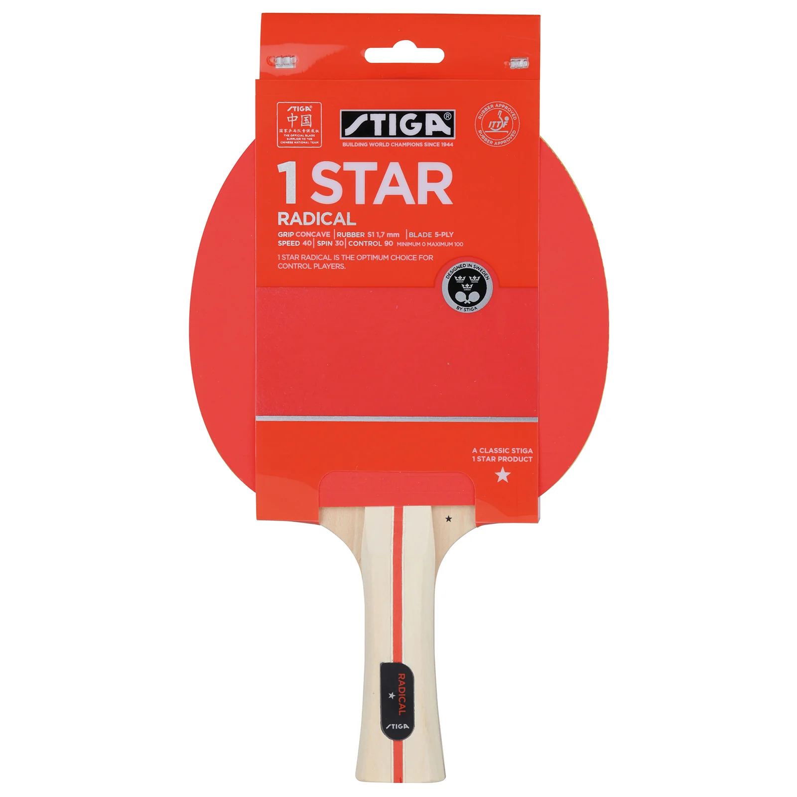 Stiga 1 Star Radical Table Tennis Bat