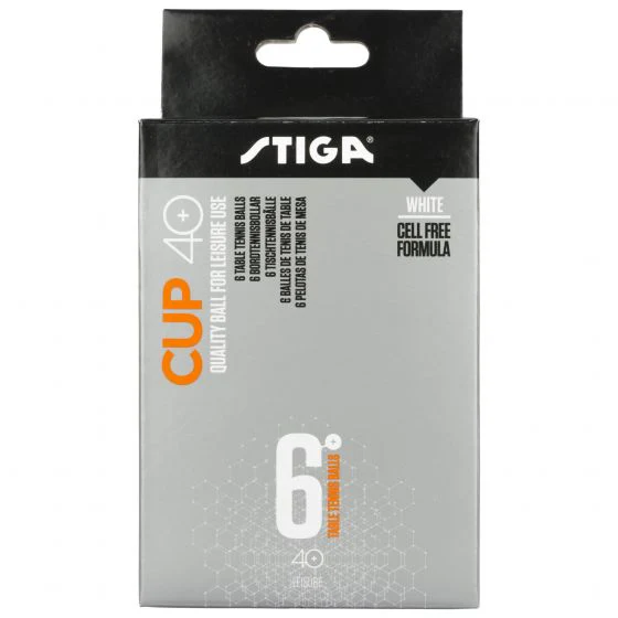 Stiga Cup 40+ White Table Tennis Balls - Pack of 6 - Image 4