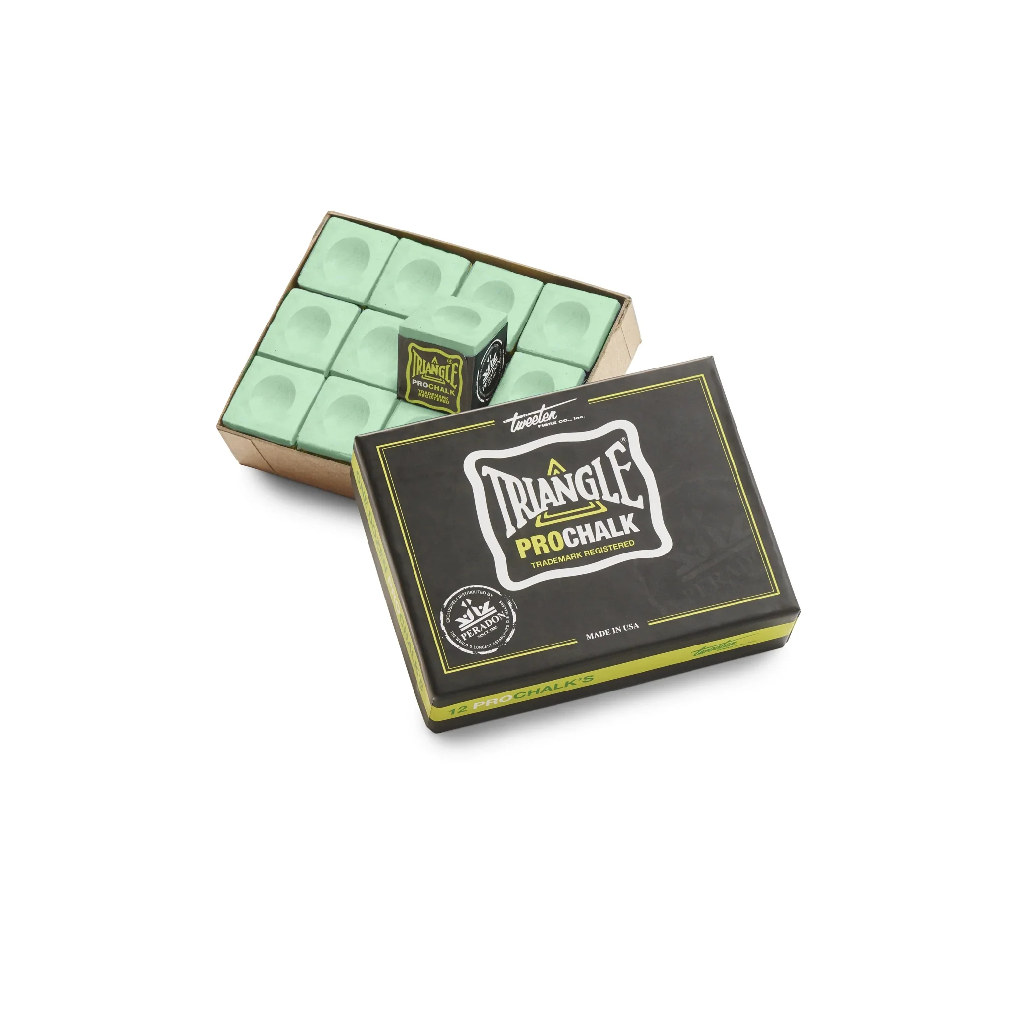 Tweeten Triangle Pro Light Green Cue Chalk 12 Pack - Image 4