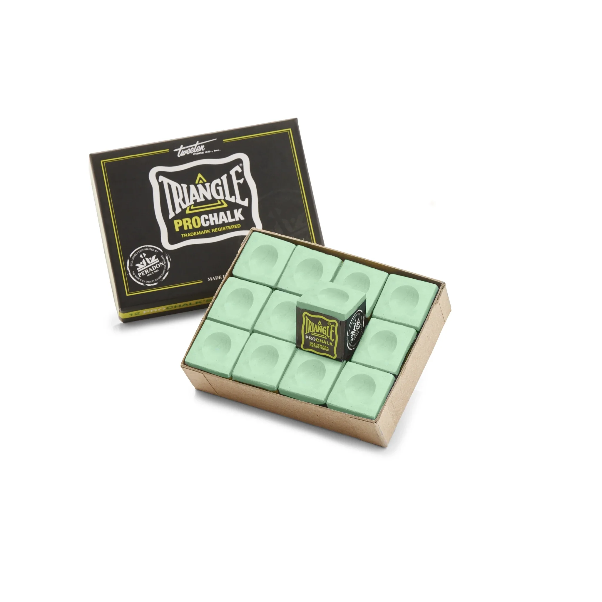 Tweeten Triangle Pro Light Green Cue Chalk 12 Pack - Image 5
