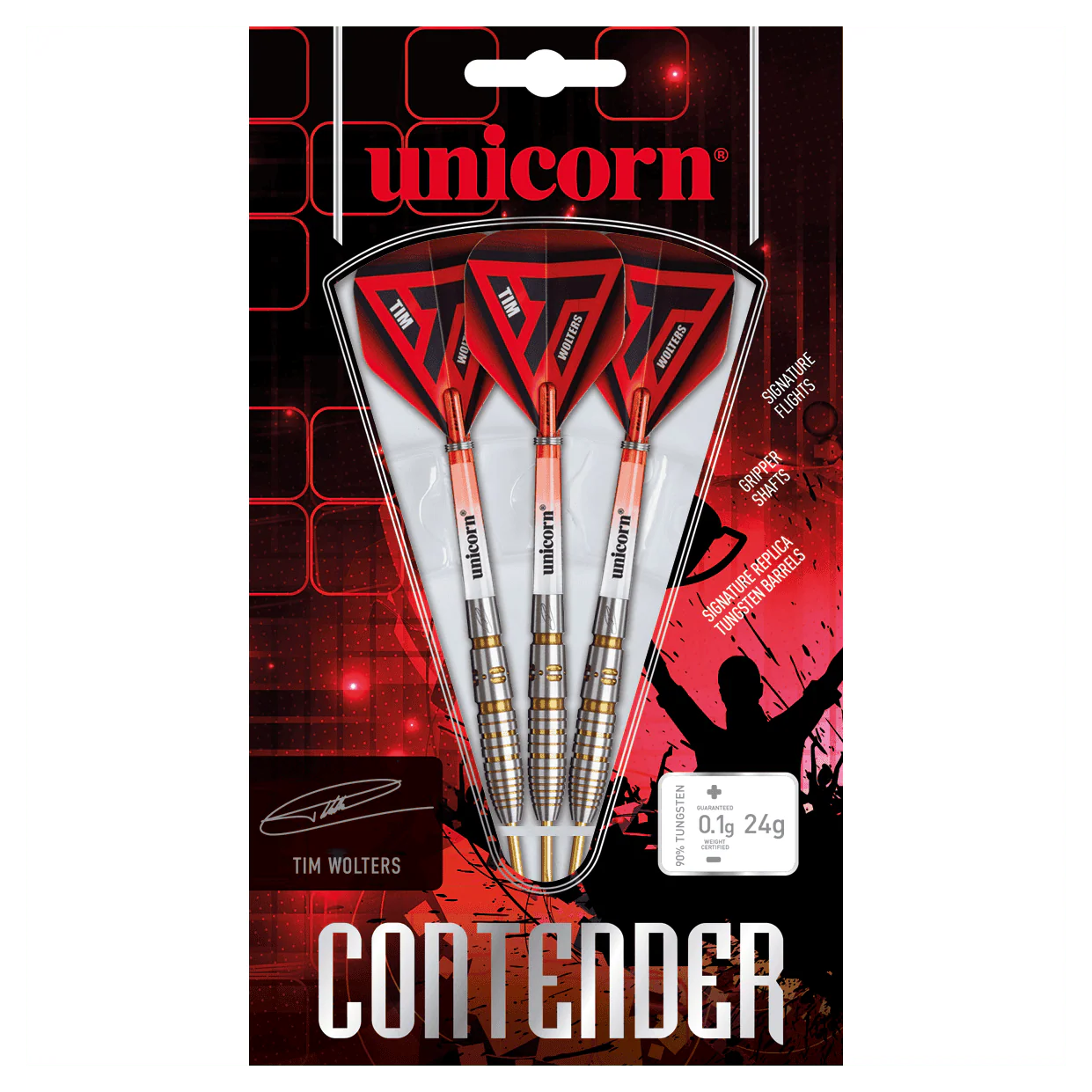 Unicorn Contender Tim Wolters 90% Tungsten 24g Darts - Image 4