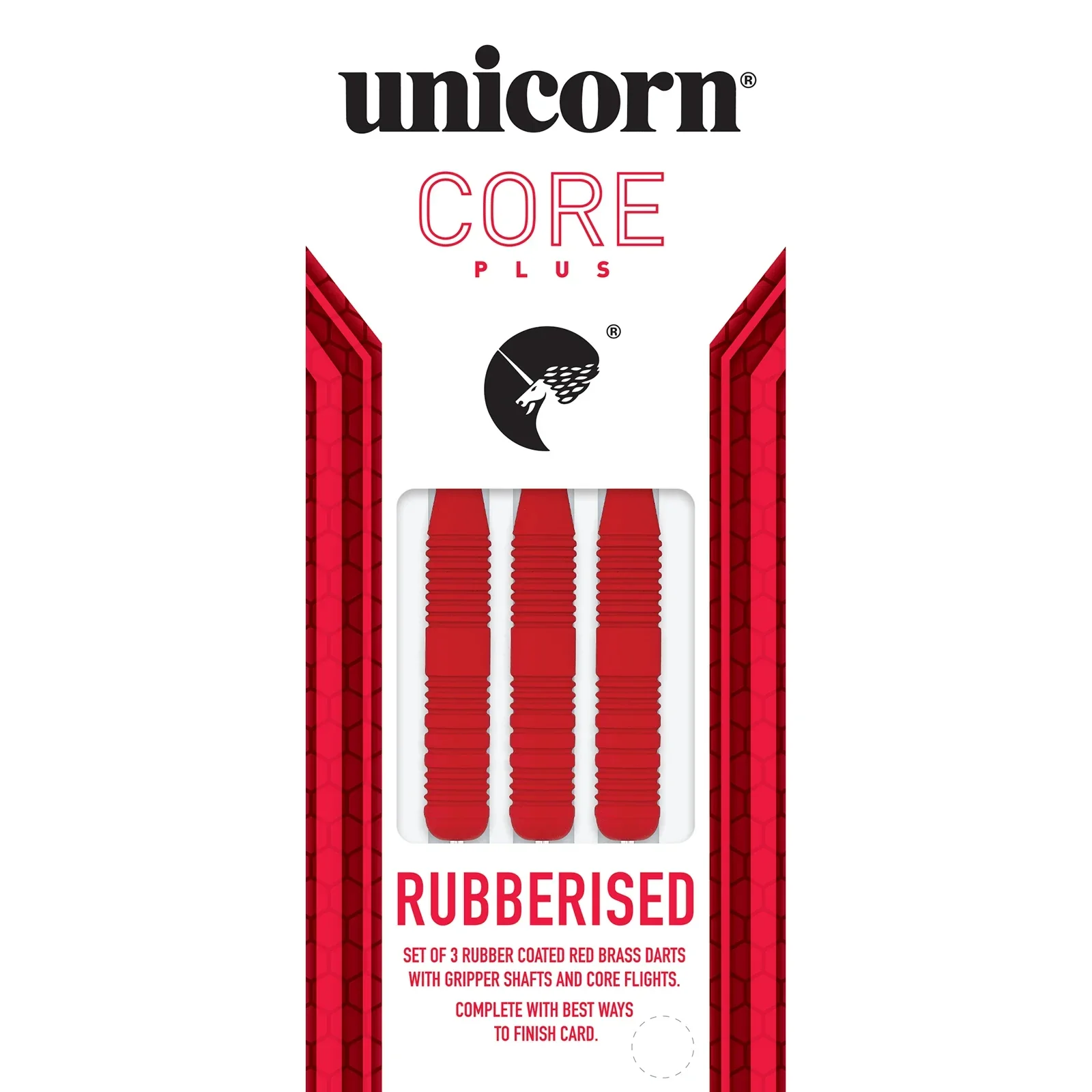 Unicorn Core Plus Rubberised Red 21g Darts - Image 2