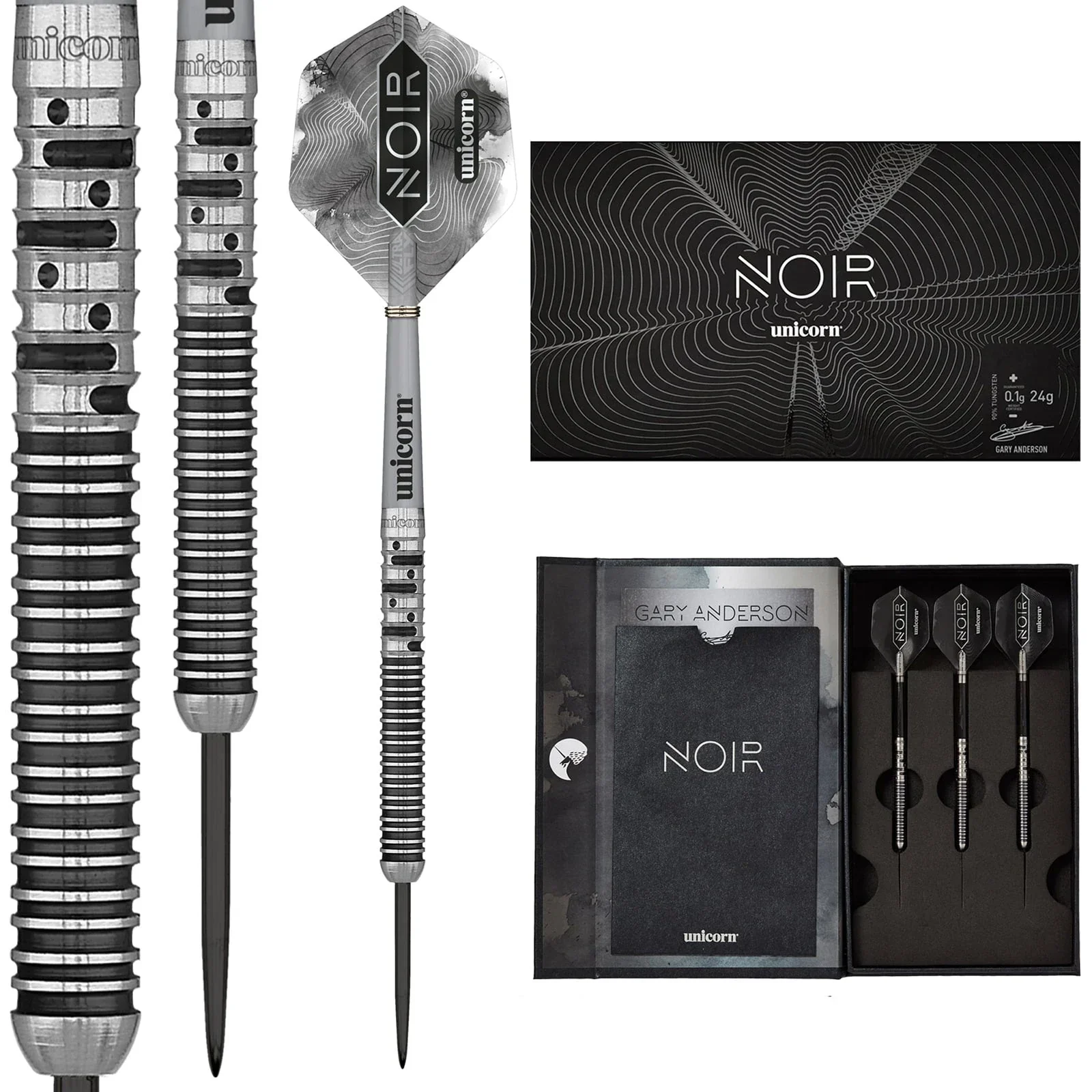 Unicorn Gary Anderson Noir Phase 5 25g Darts - Image 2