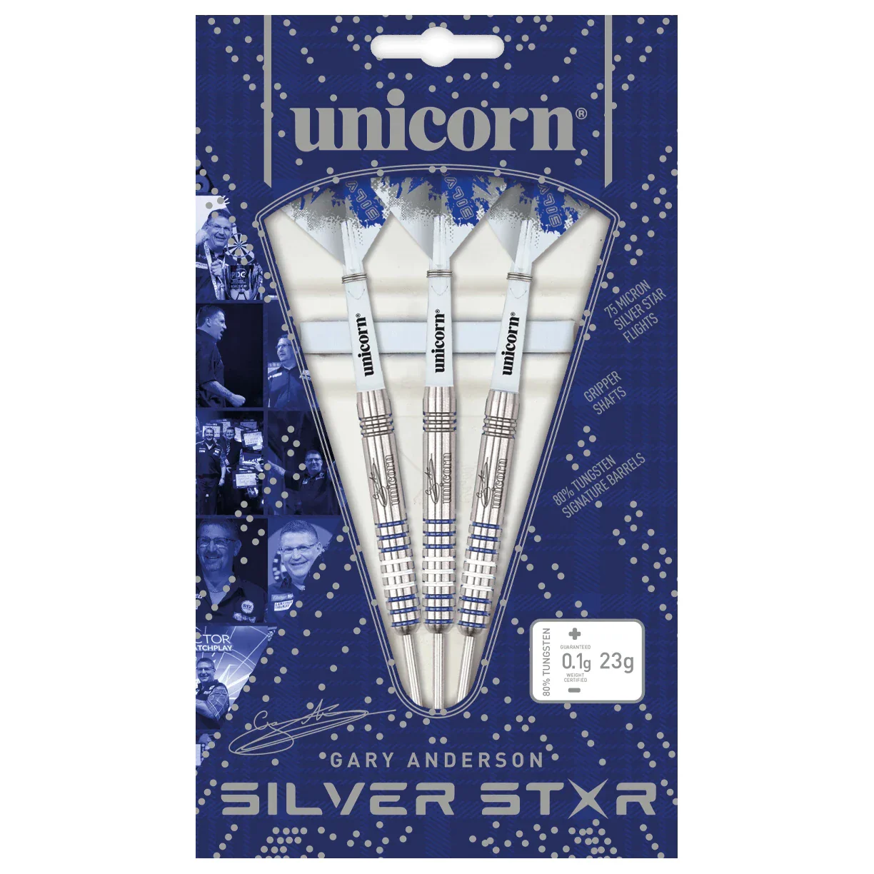 Unicorn Gary Anderson Silver Star GA1 21g Darts - Image 2
